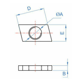 M8 B 4 mm D 23 mm  E 13 mm