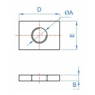 M8 B 4 mm D 30 mm  E 24 mm